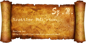 Szattler Márton névjegykártya